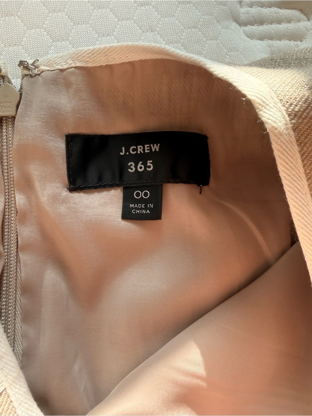 J. Crew Taupe Sleeveless Peplum Sheath Dress with White Trim - Picture 5 of 6